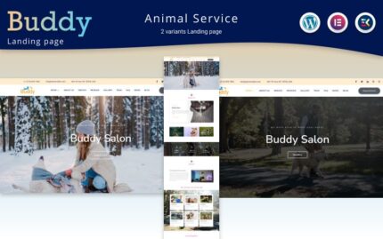 Buddy - Tema WordPress Landing Page Elementor Layanan Hewan