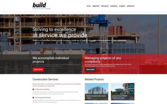 Build - Template Joomla Multihalaman Modern Perusahaan Konstruksi