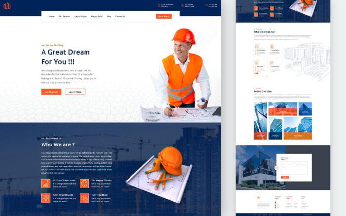 Buildex – Template Halaman Arahan HTML5 Layanan Konstruksi