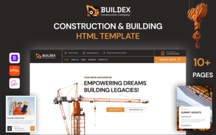 Buildex - Template Situs Web HTML5 untuk Perusahaan Konstruksi dan Bangunan yang Luas