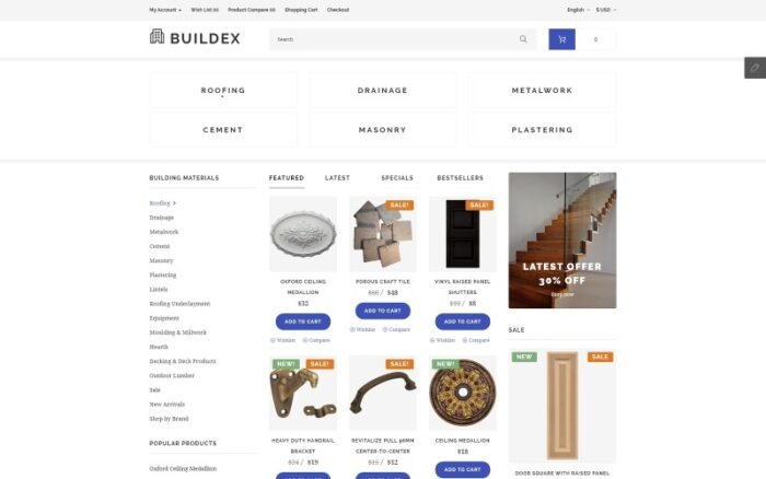 Templat OpenCart Buildex