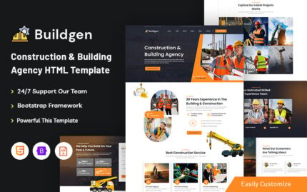 Buildgen - Construction & Building  Agency HTML5 Template