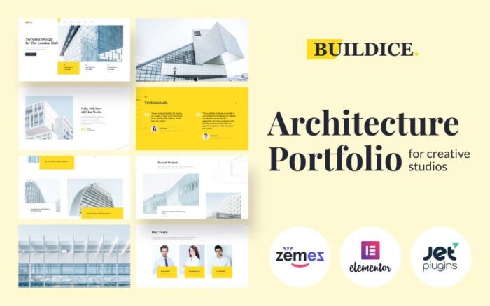 Buildice - Portofolio arsitektur untuk studio kreatif Tema WordPress