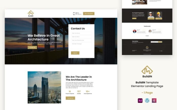 BuildIN - Template Elementor Siap Pakai Layanan Arsitektur