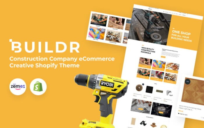 BUILDR - Tema Shopify Kreatif eCommerce Perusahaan Konstruksi