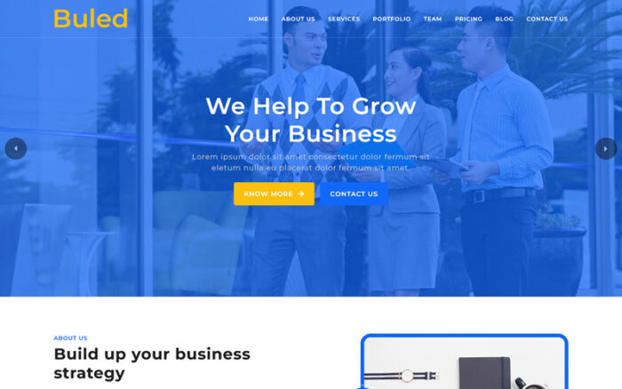 Buled adalah Template HTML5 Bisnis Satu Halaman