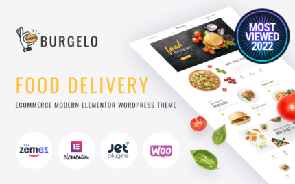 Burgelo - Tema WooCommerce Elemen Modern ECommerce Pengiriman Makanan