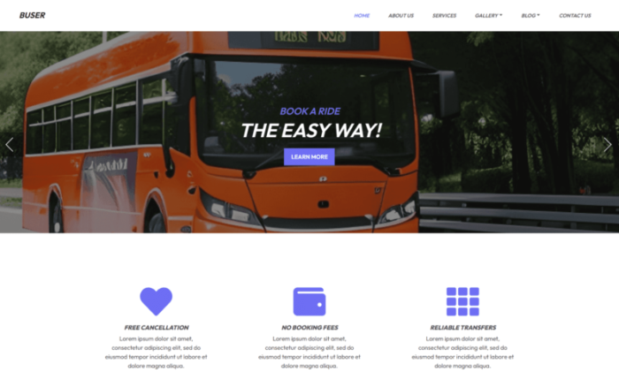 Buser -  Bus Transportation HTML Template