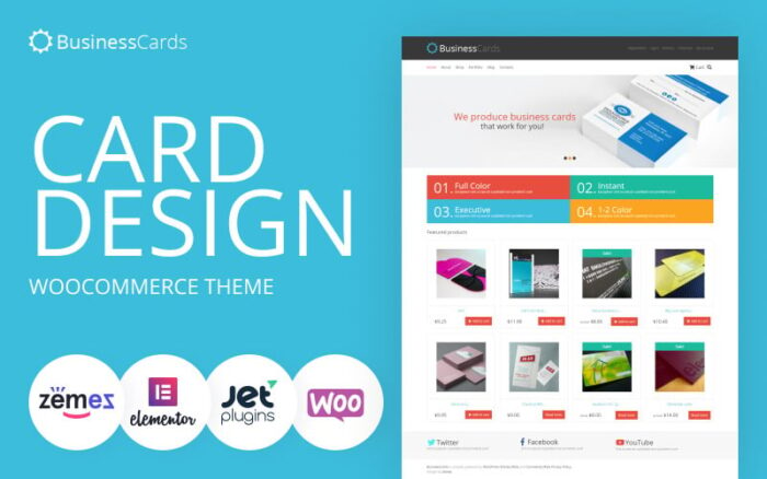 Kartu Nama - Tema WooCommerce Toko Desain Kartu