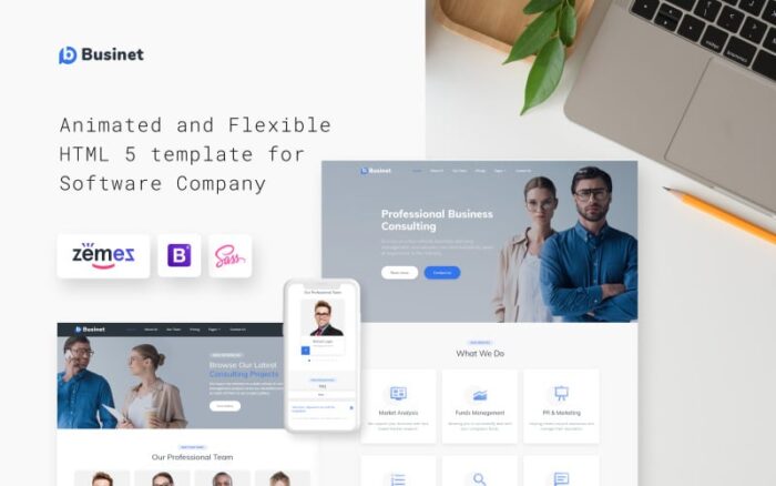 Businet - Template Situs Web HTML5 Multihalaman Modern untuk Agensi Konsultasi