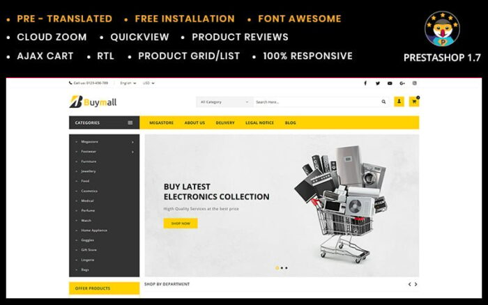 Tema PrestaShop Toko Serbaguna Buymall