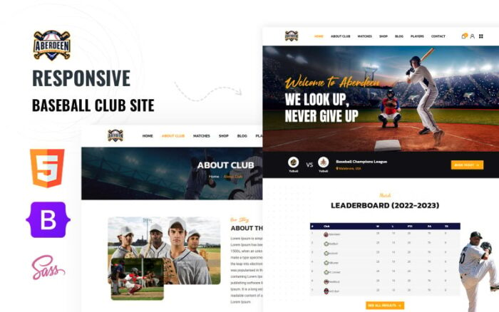 Buzzball - Template Situs Web HTML5 Multihalaman Olahraga Bisbol