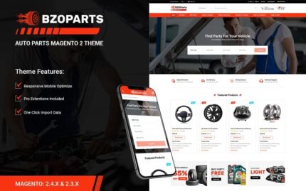 BzoParts - Responsive Auto Parts, Equipment Magento 2 Theme