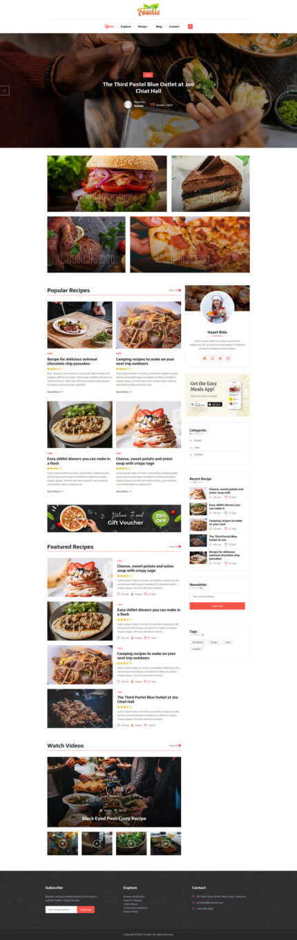 Foodie - Tema WordPress Blog Resep & Makanan - Fitur Gambar 1