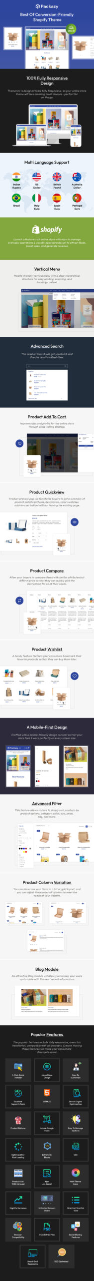 Packazy - Tema Responsif Shopify untuk Pengepakan - Fitur Gambar 1