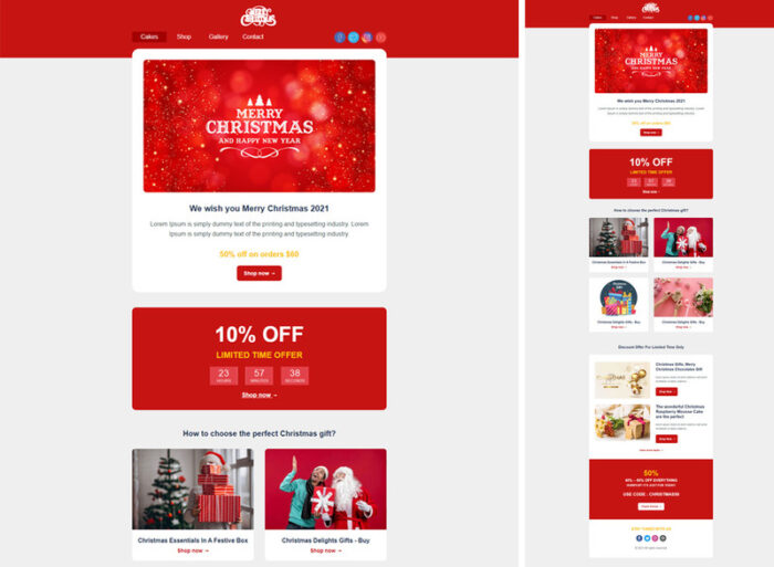 Templat Email Natal | Templat Email HTML Responsif Natal | Buletin Natal - Fitur Gambar 1