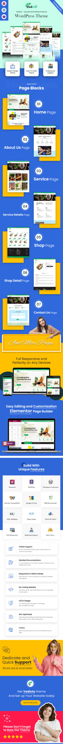 Tema WordPress Produk Herbal dan Ayurveda Vedicto - Fitur Gambar 1