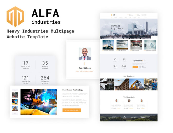 Alfa Industries - Template Situs Web Multihalaman Industri Berat - Fitur Gambar 1