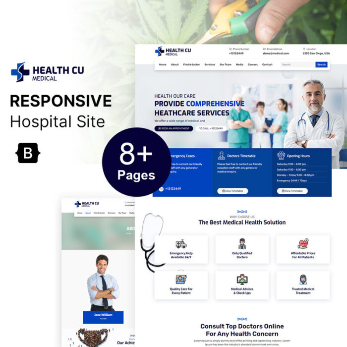 Healthcu - Template Situs Web HTML Kesehatan dan Medis - Fitur Gambar 1