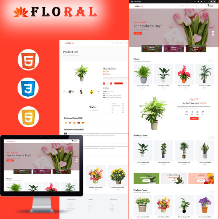 Floral - Template HTML5 E-dagang Toko Bunga - Fitur Gambar 1