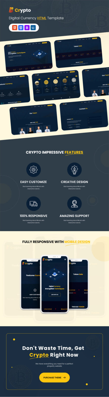 BCrypto - Template HTML ICO, Bitcoin dan Cryptocurrency - Fitur Gambar 1