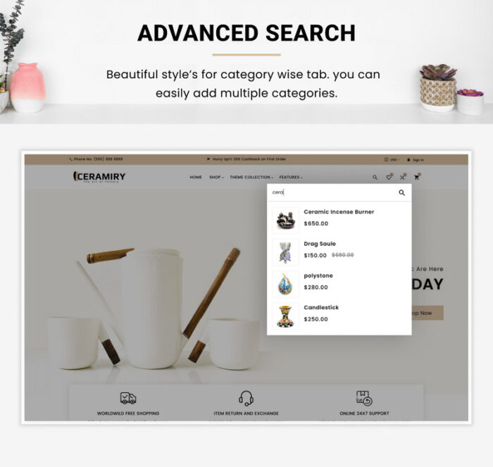 Ceramiry - Template Responsif Shopify 2.0 Dekorasi Rumah Interior Keramik - Fitur Gambar 7