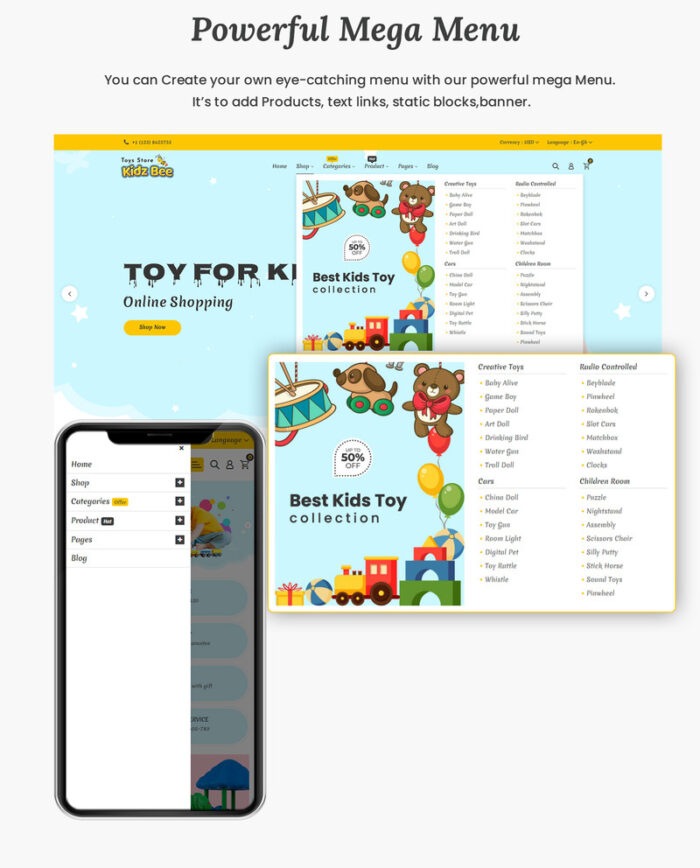 Kidzbee - tema opencart untuk anak-anak dan mainan - Fitur Gambar 3