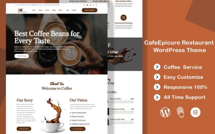 CafeEpicure - Tema WordPress Kedai Kopi dan Restoran