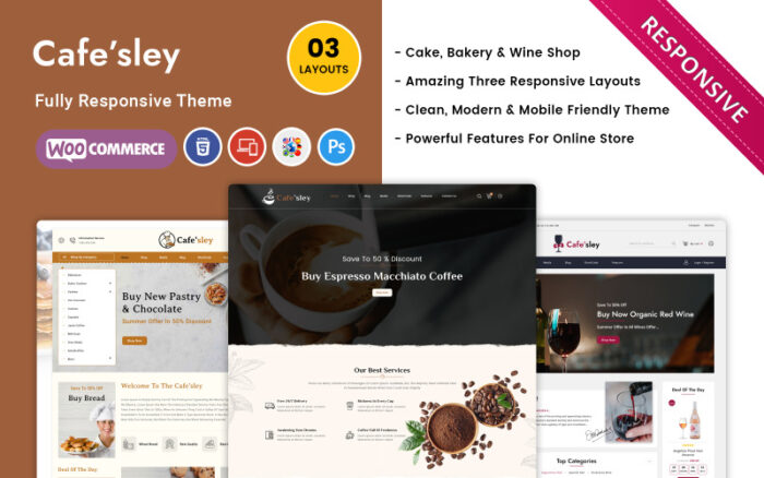 Cafesley - Tema Woocommerce untuk Kafe, Bar, dan Restoran