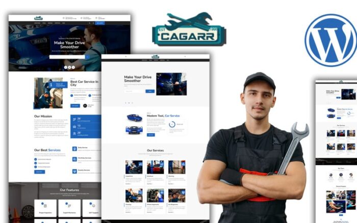 Tema WordPress Perbaikan Mobil Cagaar Mechanics