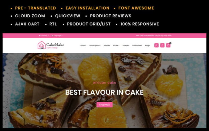 Template Opencart Toko Kue Cakemake