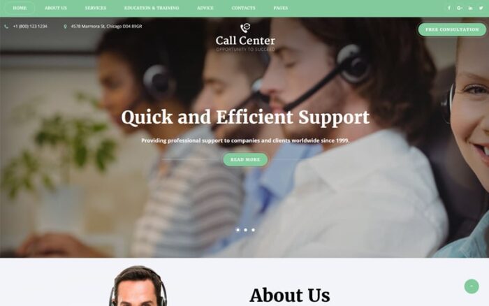 Call Center - Template Situs Web HTML Multihalaman Call Center Responsif