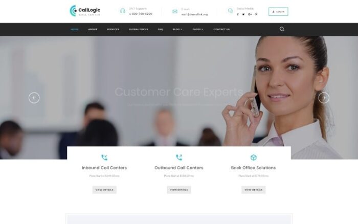 CallLogic - Template Situs Web HTML5 Multihalaman Pusat Panggilan