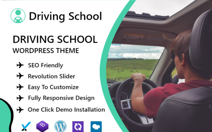 Tema WordPress Sekolah Mengemudi Mobil