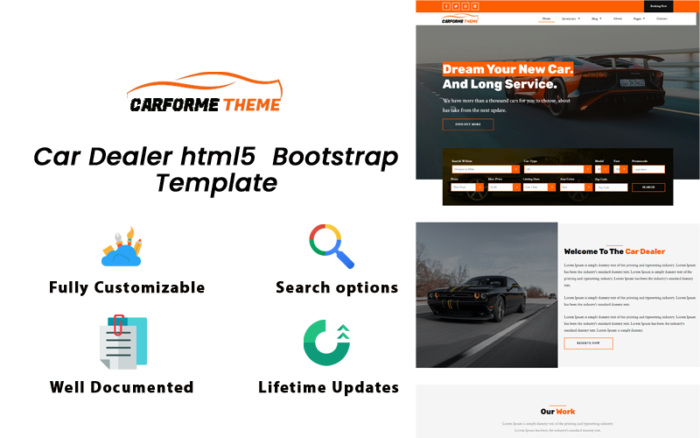 Templat Situs Web HTML5 Bootstrap Dealer Mobil Car For Me