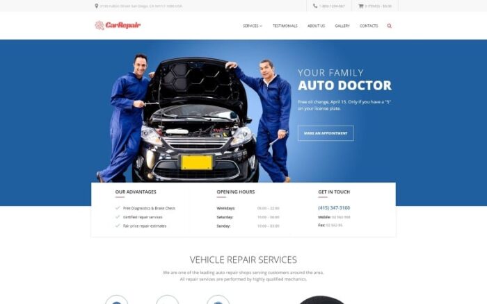 Perbaikan Mobil - Template Situs Web Responsif Layanan Perbaikan Mobil