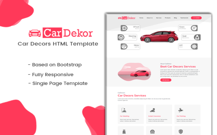 CarDekor | Template Halaman Arahan Dekorasi Mobil