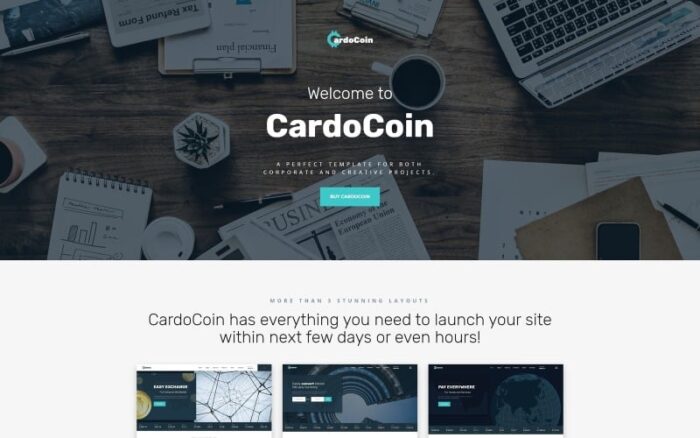 CardoCoin - Template Situs Web HTML5 Multihalaman Bitcoin