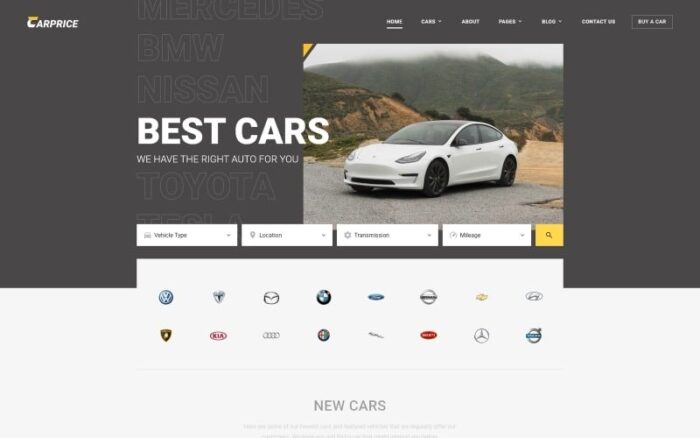 Carprice - Template Situs Web Dealer Mobil