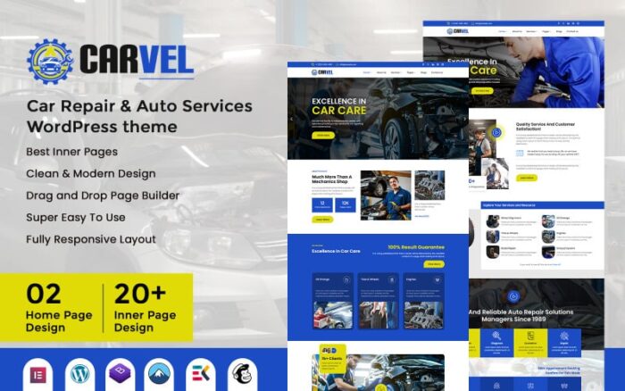 Carvel - Tema WordPress Perbaikan Mobil & Layanan Otomotif