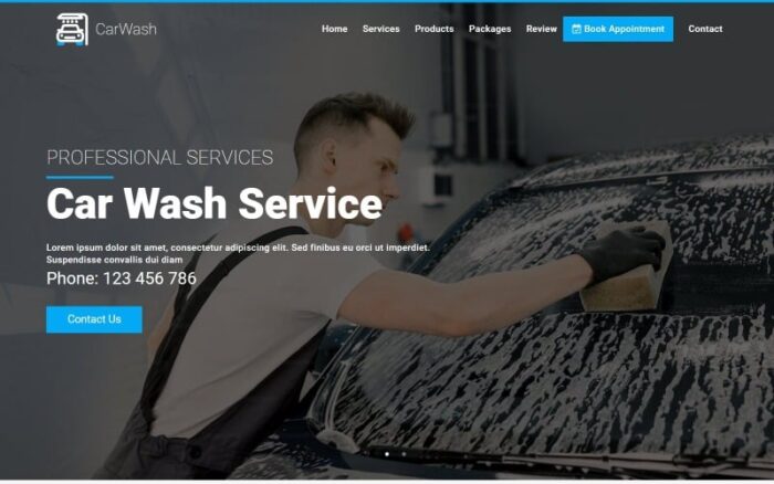 CarWash - Template Halaman Arahan Pencucian Mobil, Mekanik Mobil & Perbaikan Mobil