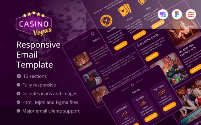 Casino Vegas - Template Buletin Responsif Kasino Online