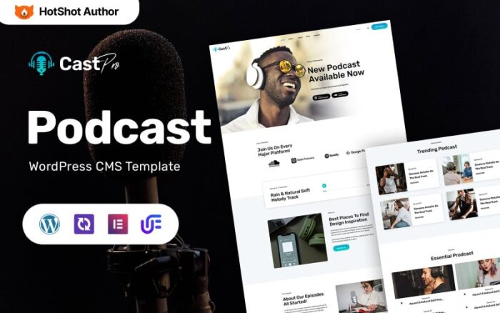 Castpro - Tema WordPress Elementor Serbaguna Podcast dan Radio FM