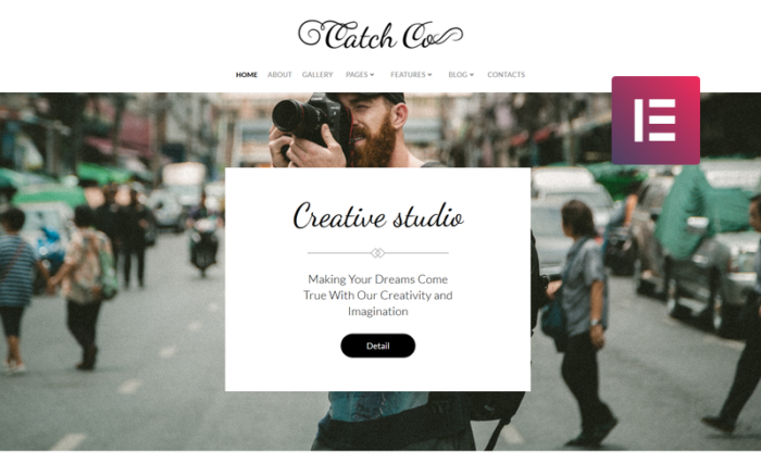 Catch Co - Tema WordPress Elementor Kreatif Serbaguna Studio Foto