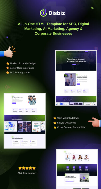Disbiz- Template HTML Modern untuk SEO, Pemasaran Digital, Pemasaran AI, Bisnis Agensi - Fitur Gambar 1