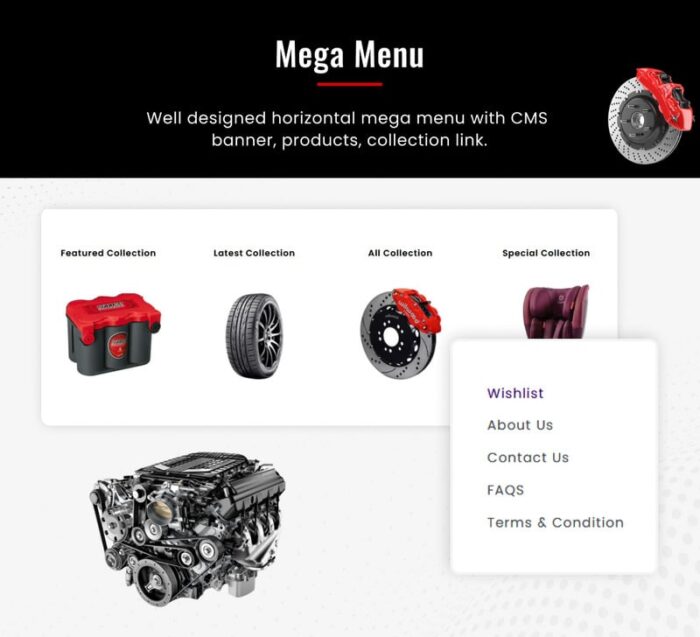 Shoppica Mega Spare–Parts Cars Shopify 2.0 Tema Responsif Premium - Fitur Gambar 7