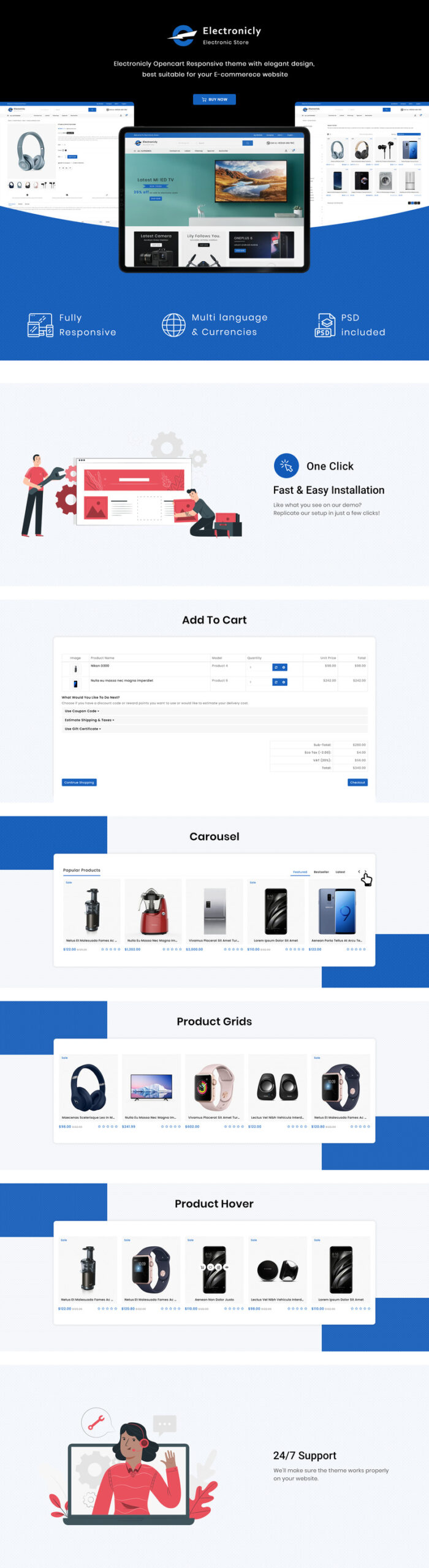 Electronicaly - Template OpenCart Pusat Perbelanjaan - Fitur Gambar 1