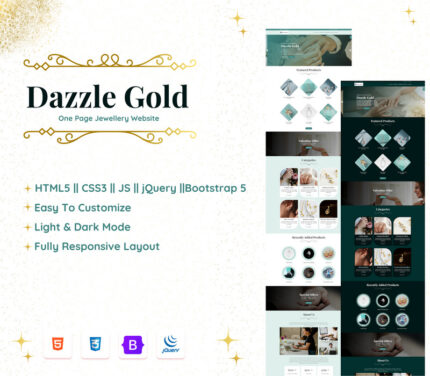 Template Situs Web Perhiasan DazzleGold Satu Halaman - Fitur Gambar 1