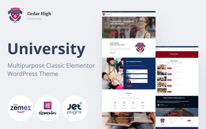 Cedar High - Tema WordPress Klasik Multiguna Universitas Elementor