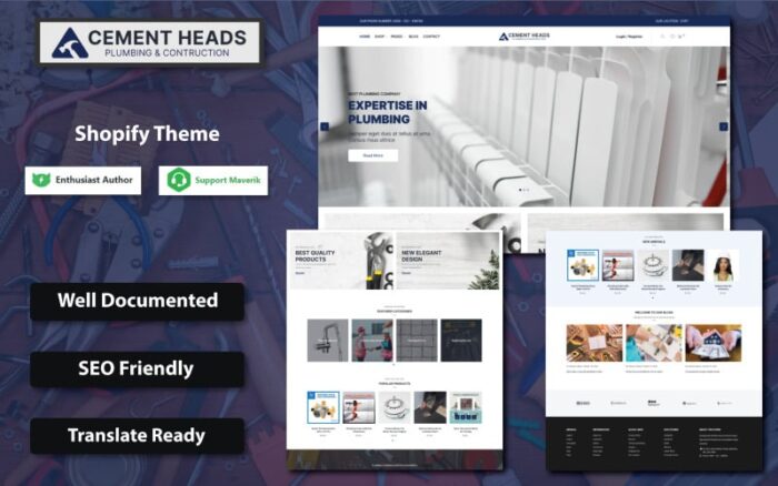 Cement Heads - Plumbing, Construction & Flooring Shopify Sections Theme